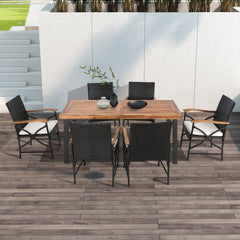 Set of 2/4 Patio Wicker Chairs with Soft Zippered Cushion-Set of 4
