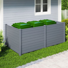 Set of 2 48 x 38 Inch Air Conditioner Fence 2 Panels with Metal Ground Stakes-Gray