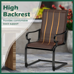 Set of 2 Patio Chairs with Quick-drying and Breathable Fabric for Backyard-Brown