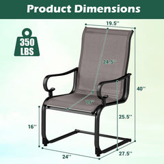 Set of 2 Patio Chairs with Quick-drying and Breathable Fabric for Backyard-Gray