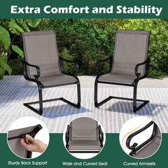 Set of 2 Patio Chairs with Quick-drying and Breathable Fabric for Backyard-Gray
