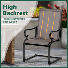 Set of 2 Patio Chairs with Quick-drying and Breathable Fabric for Backyard-Gray