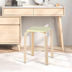 Set of 4 Stackable Square Stools in Mixed Pastel Colours, Poplar and Birch, 18 Inch