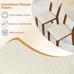 Set of 4 Sherpa Dining Chairs with Oval Backrest and Walnut Rubber Wood Legs