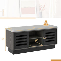 Shoe Bench with 6 Storage Compartments and 3 Adjustable Shelves-Gray