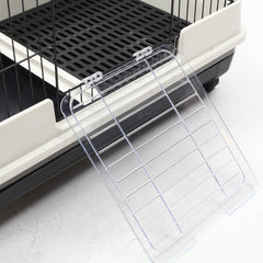 45"H Guinea Pig Cage, 4-Level Rabbit Cage for Ferret, Chinchilla, Hedghog, Bunny, Small Animal Habitat with Wheels, Slide-out Tray, Ramp, Black