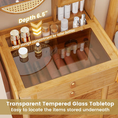 Small Vanity Desk 23.5 Inch Compact Makeup Table with Mirror-Natural