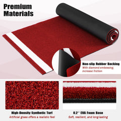 Softball Pitching Mat 10 x 3 Feet Softball Training Aid-Red
