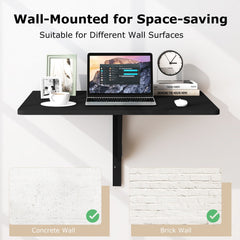 Space Saver Folding Wall-Mounted Drop-Leaf Table-Black