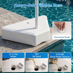 Splash & Shoot Pool Basketball Hoop with Adjustable Height & 2 Balls and Pump-White