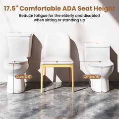 Standard Toilet with 17.5 Inch ADA Comfort Chair Height Seat