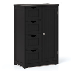 Standing Indoor Wooden Cabinet with 4 Drawers-Black