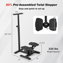 Steppers for Exercise Twist Stair Stepper Workout Equipmen-Black
