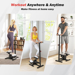 Steppers for Exercise Twist Stair Stepper Workout Equipmen-Black