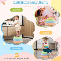 Stepping Stones for Kids 5 PCS Non-Slip Balance Stones with Storage Bag-Macaron