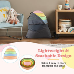 Stepping Stones for Kids 5 PCS Non-Slip Balance Stones with Storage Bag-Macaron