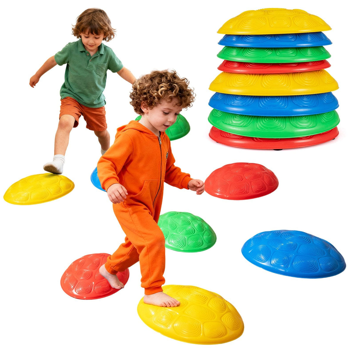 Stepping Stones for Kids 8 PCS Non-Slip Toddler Stepping Stones Balance Sensory Toys-Multicolor