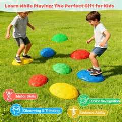 Stepping Stones for Kids 8 PCS Non-Slip Toddler Stepping Stones Balance Sensory Toys-Multicolor