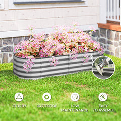 4.9 x 2 x 1ft Galvanized Raised Garden Bed Kit, Metal Planter Box with Safety Edging, Black