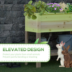 Elevated Planter Box with Storage Shelf for Flowers, Vegetables, and Herbs, 36" x 16" x 32", Grey