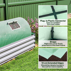Portable Mini Greenhouse, Tunnel Growing Tent with 5 Mesh Windows and Steel Frame, 7' x 3' x 2', Green