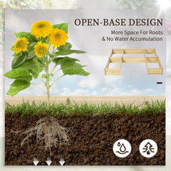 DIY 5-box Garden Planter with Open Bottom for Outdoor Plants, Vegetables, Flowers, Herbs, Brown