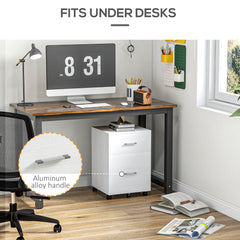 Mobile Filing Cabinet, Vertical File Cabinet with 2 Drawers, Wheels, for Letter or A4 File, Natural