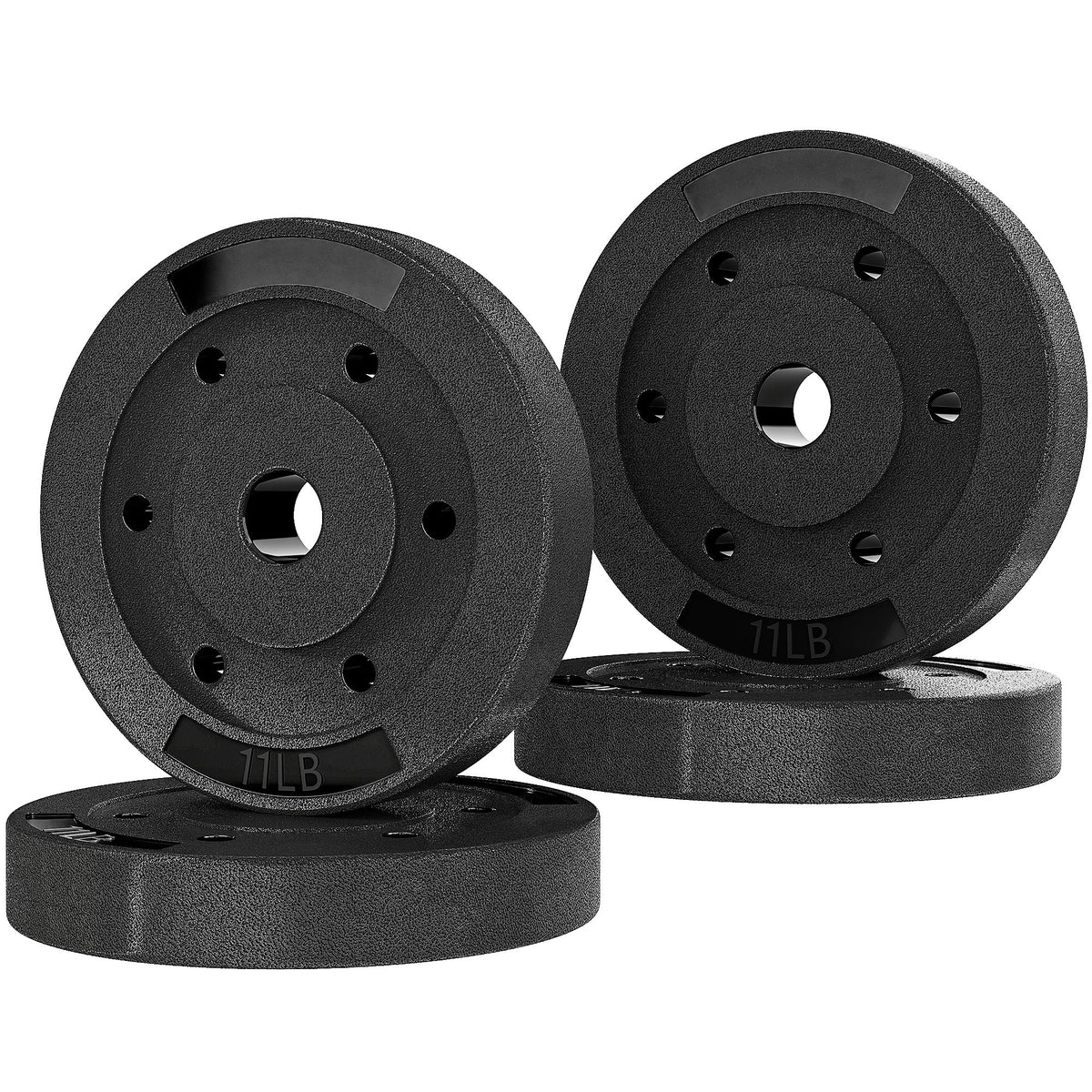 Weight Plates Set of 4, 1-Inch Barbell Weight Set for Home Gym Strength Training and Weightlifting, 4 x 11 lbs