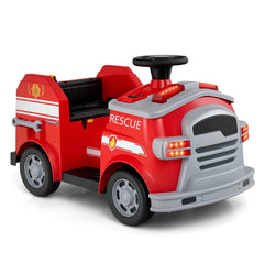 12V Toddler Ride On Fire Truck with Ladder, Extinguisher, Shovel, Wrench and Safety Hat, 55 lb, Red