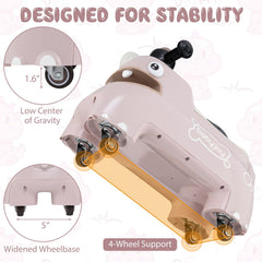 Toddler Ride on Toy Walking Sliding Car with Lights and Music-Pink