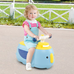 Toddler Ride on Toy with Trailer and Light Music-Blue