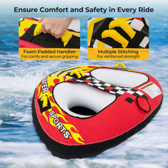 Towable Tube with Quick Connector and Drainage for Boating