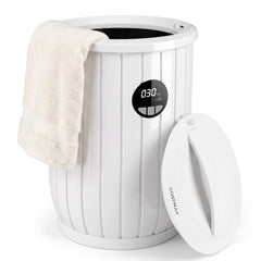 Towel Warmer Heated Bucket with Auto Shut Off and Fragrance Tray for Bathrooms-White