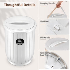 Towel Warmer Heated Bucket with Auto Shut Off and Fragrance Tray for Bathrooms-White