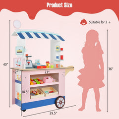Toy Cart Play Set with POS Machine and Lovely Scale-Multicolor