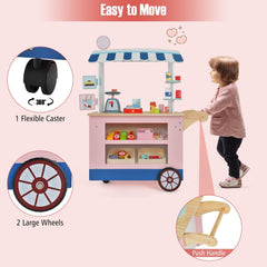 Toy Cart Play Set with POS Machine and Lovely Scale-Multicolor