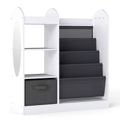 Toy Storage Organizer with 4-Tier Sling Shelves-White