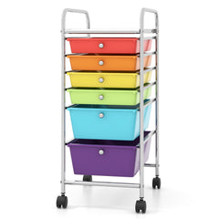 6 Drawers Rolling Storage Cart Organizer-Multicolor