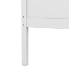 Twin House Bed with Roof, Fence Rails and 2 Storage Drawers, White