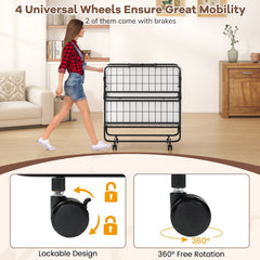 Twin Size Folding Bed with 5 Inch Mattress