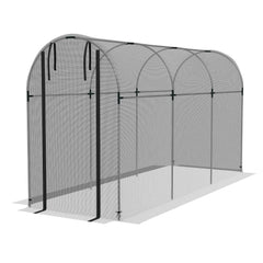 Galvanized Steel Crop Cage, Plant Protection Tent with Zippered Door, 4' x 4', Black