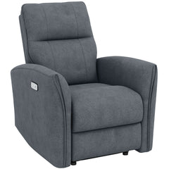 Power Recliner Chair, Dyed Fabric (Like Leathaire) Upholstered Recliner Chair with USB Ports, Footrest, Beige