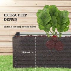 5' x 3' x 2' Raised Garden Bed, Galvanized Planter Box for Growing Flowers, Herbs and Vegetables, Black
