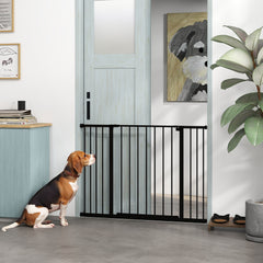 Pressure Fit Dog Gate Pet Barrier for stairs doorway, 29.9''- 42.1'' Width White