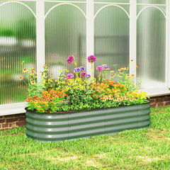 4.9 x 2 x 1ft Galvanized Raised Garden Bed Kit, Metal Planter Box with Safety Edging, Black