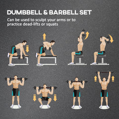 44lbs 2-in-1 Adjustable Dumbbells Weight Set, Dumbbell Hand Weights Barbell for Body Fitness, Lifting Training for Home, Office, Gym, Black and Red