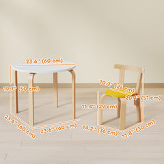 Wooden Kids Table and Chairs Set, Toddler Table and Chairs Set for 3-8 Years, Green