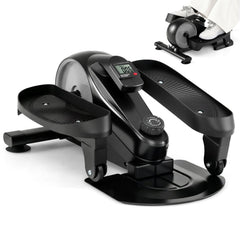 Under Desk Elliptical Pedal Exerciser Adjustable Magnetic Resistance-Silver