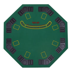Folding Poker Table, 47" Octagon Blackjack Poker Game Table for 8 Players with Cup Holders, Green