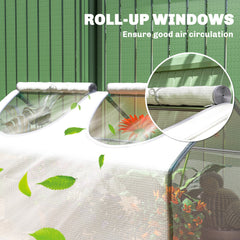 Portable Mini Tunnel Greenhouse Garden Warm House with 2 Windows Steel Frame PE Cover, 47" x 24" x 24", White